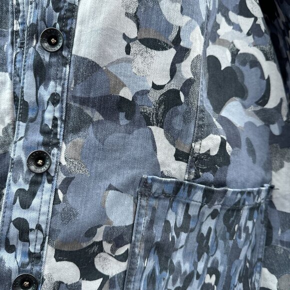 Logo by Lori Goldstein Petite Ink Camo Twill Utility Denim Jacket Pants Set 14P* - Picture 4 of 16